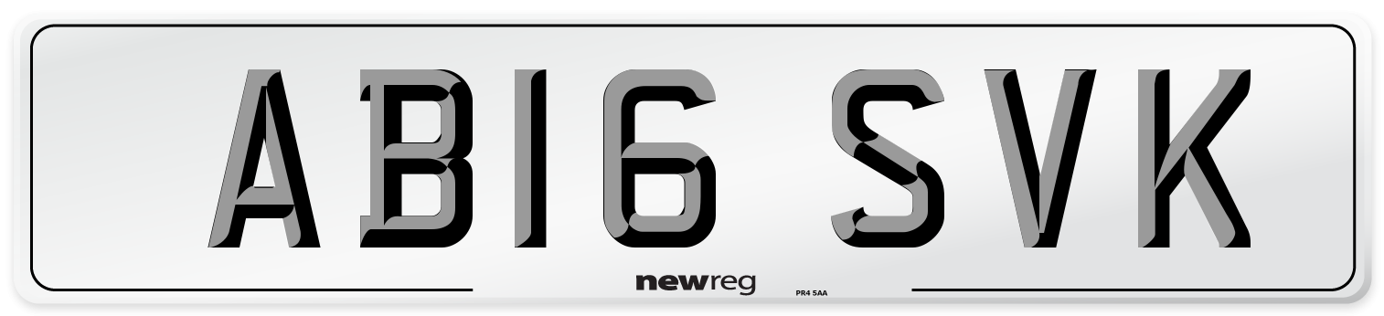 AB16 SVK Number Plate from New Reg